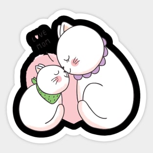 Love Mom And Baby Cat Sticker